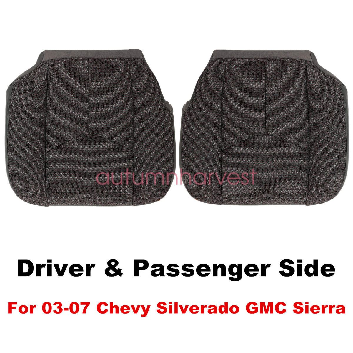Front Side Bottom Cloth Seat Cover Dark Gray For 2003-2007 Chevy Silverado 1500