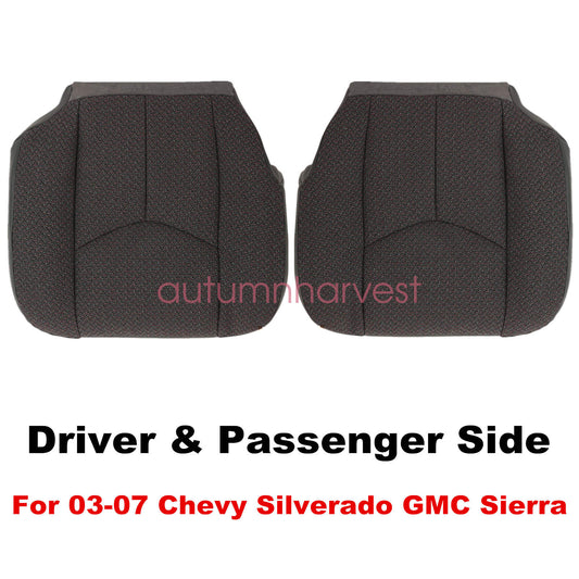 Front Side Bottom Cloth Seat Cover Dark Gray For 2003-2007 Chevy Silverado 1500