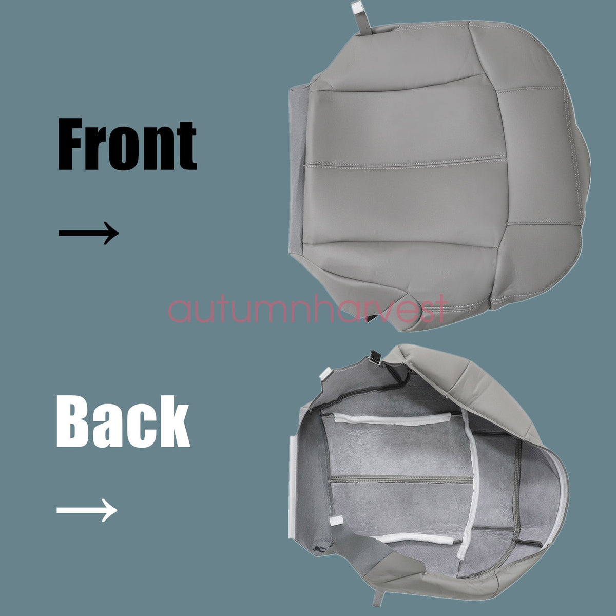 Driver & Passenger Seat Cover Gray For Chevy Tahoe Suburban Silverado 1999-2002