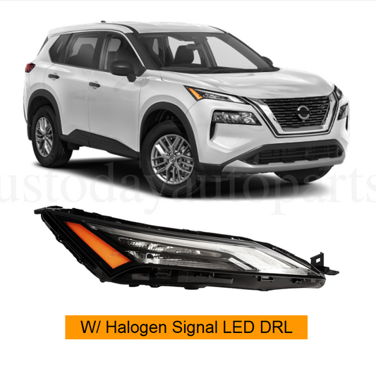Passenger Right For 2021-25 Nissan Rogue Halogen W/LED DRL Headlight Turn Signal