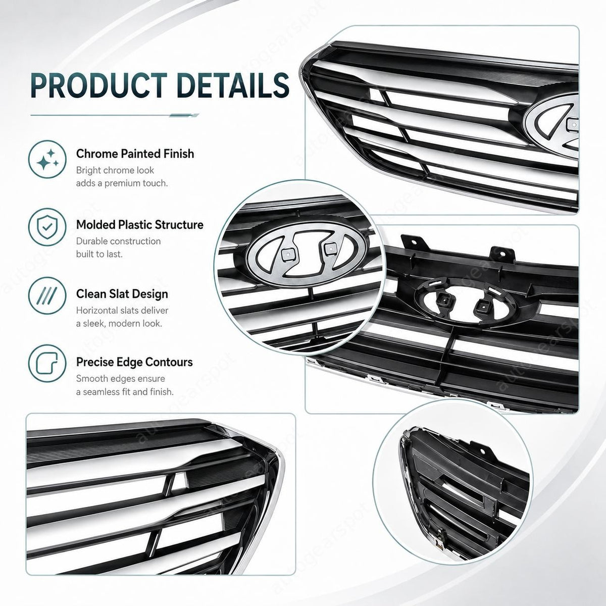 For Hyundai Santa Fe Sport 17-2018 Front Bumper Upper Grille Assembly 863514Z500