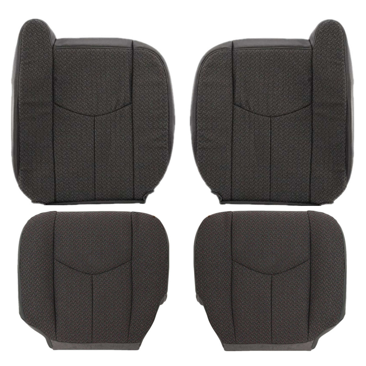 For 2003-2007 Chevy Silverado 1500 2500HD Driver+Passenger Cloth Seat Cover Gray