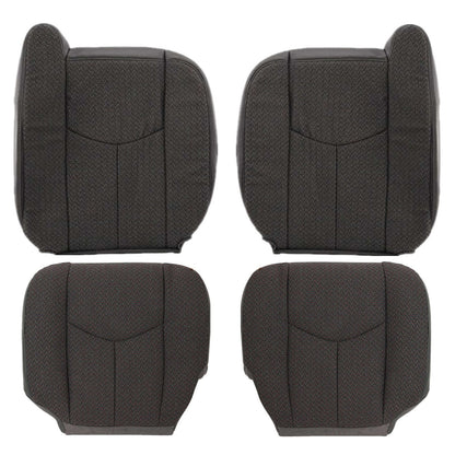 For 2003-2007 Chevy Silverado 1500 2500HD Driver+Passenger Cloth Seat Cover Gray