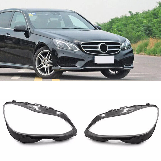 Pair Clear Headlight Lens Cover Fit For 2014-2016 Mercedes-Benz W212 E-Class
