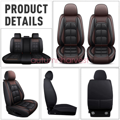 Fits 2009-2021 Dodge Ram 1500 Car Seat Cover 5 Seats Full Set PU Leather Cushion
