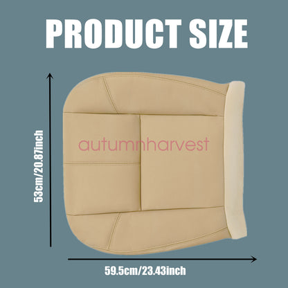 For 2007 2008-2014 Chevy Tahoe Driver & Passenger Bottom Seat Cover Leather Tan