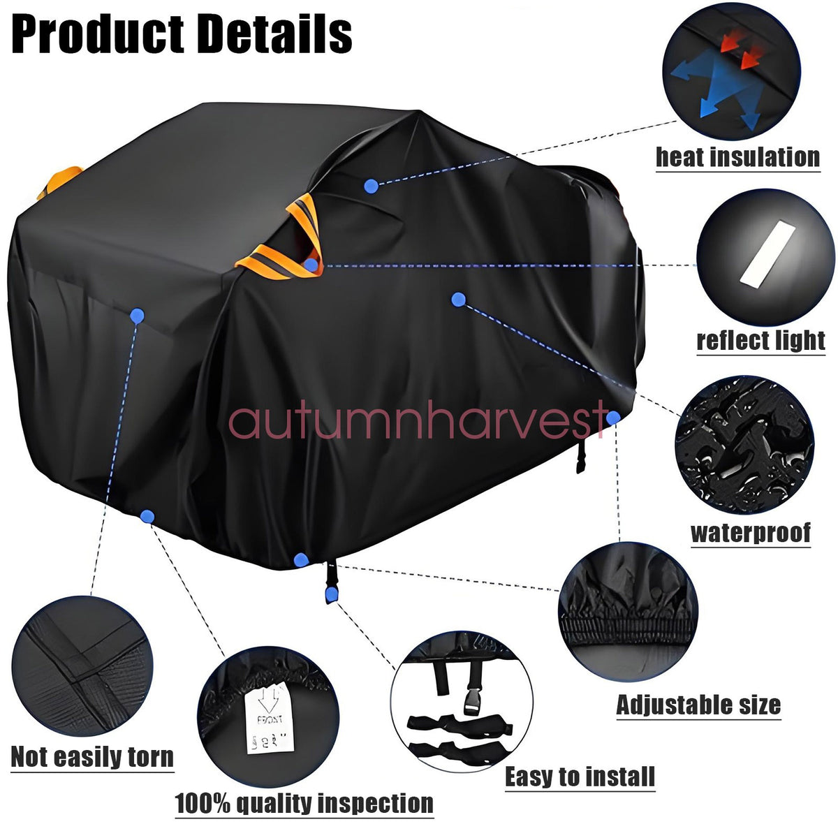 ATV Cover Heavy Duty 4 Wheeler Quad Cover All Weather Proof UV Protector - XXXL