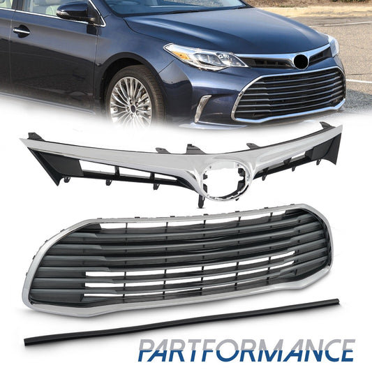 For 16-18 Toyota Avalon Front Bumper Upper Grille&Lower Grille Chrome 5311407040
