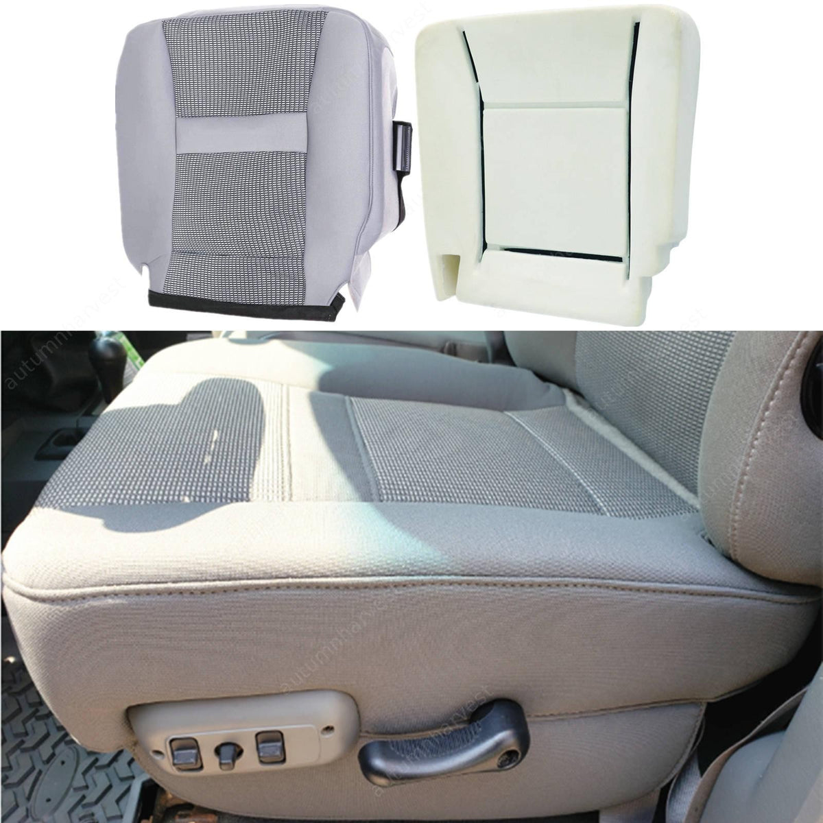 Fits 2006-2010 Dodge Ram 1500 2500 3500 Driver Bottom Seat Cover & Foam Cushion