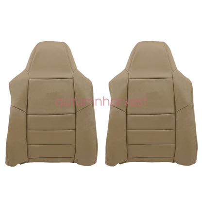 2002 2003 For Ford F250 F350 SD Lariat XLT Driver & Passenger Top Seat Cover Tan