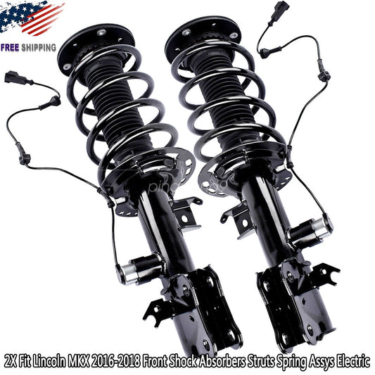 2Pcs Front Shock Strut Assys w/Electric For 2016-2018 Lincoln MKX F2GZ18124-V