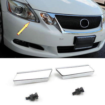 Right+Left Headlight Washer Nozzle Cover Chrome For LEXUS GS300 GS350 2006-2011