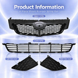 Front Bumper Face Bar Upper & Lower Grille Textured For 2009-2010 Toyota Corolla