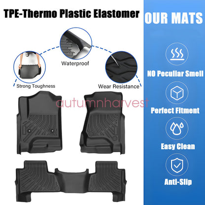 3D Floor Mats For 2015-2020 Cadillac Escalade 2 Row Floor Liners TPE All Weather