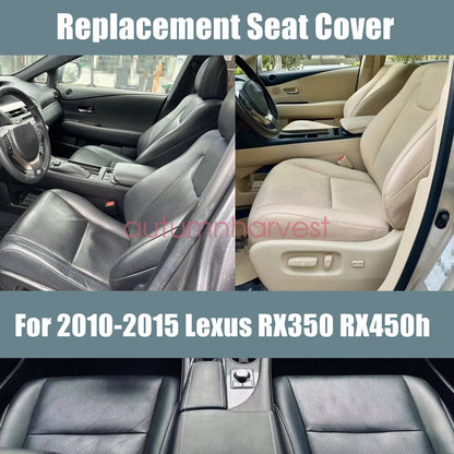 Driver & Passenger Perforated Bottom Seat Cover Gray For 2010-2015 Lexus RX350