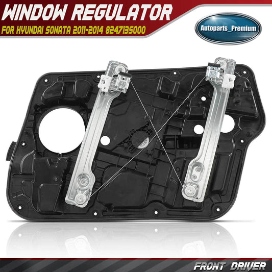 1X For Hyundai Sonata 2011-2014 Front Left Power Window Regulator w/Panel&Motor