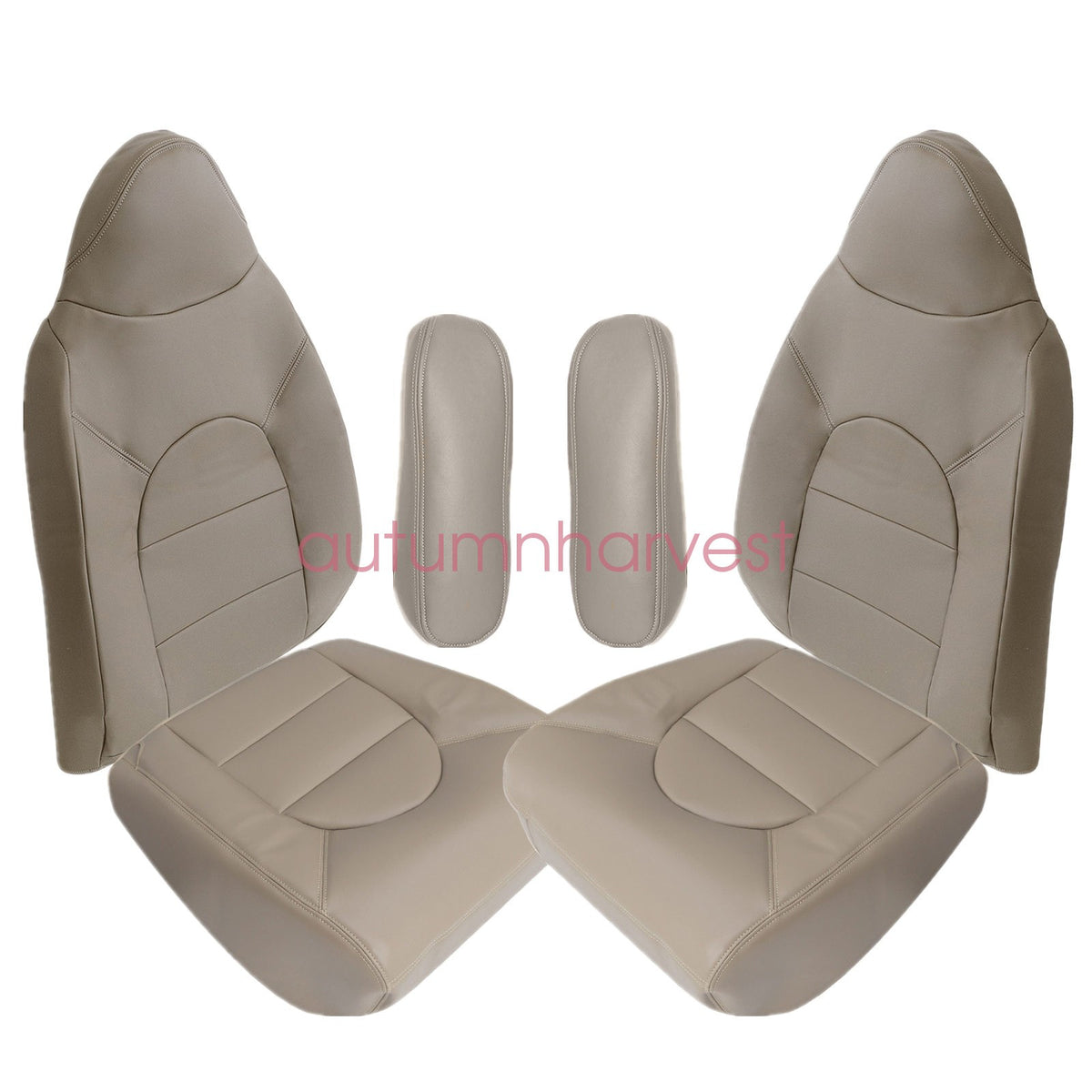 6x 1999 2000 For Ford F250 Replacement Driver & Passenger Leather Seat Cover TAN