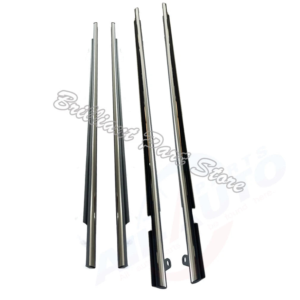 4pc For Venza 09-16 FL FR RL RR Chrome Outside Window Moulding Weatherstrip Seal