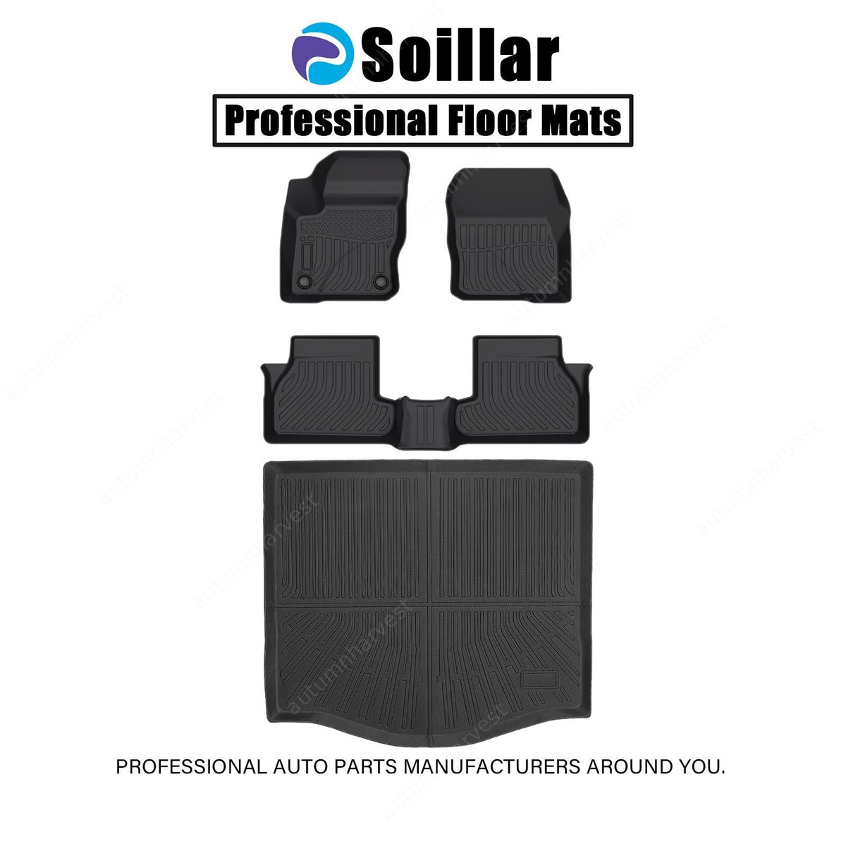 TPE Floor Mats+Trunk Cargo Liner For 2012-2018 Ford Focus Sedan All-Weather Set