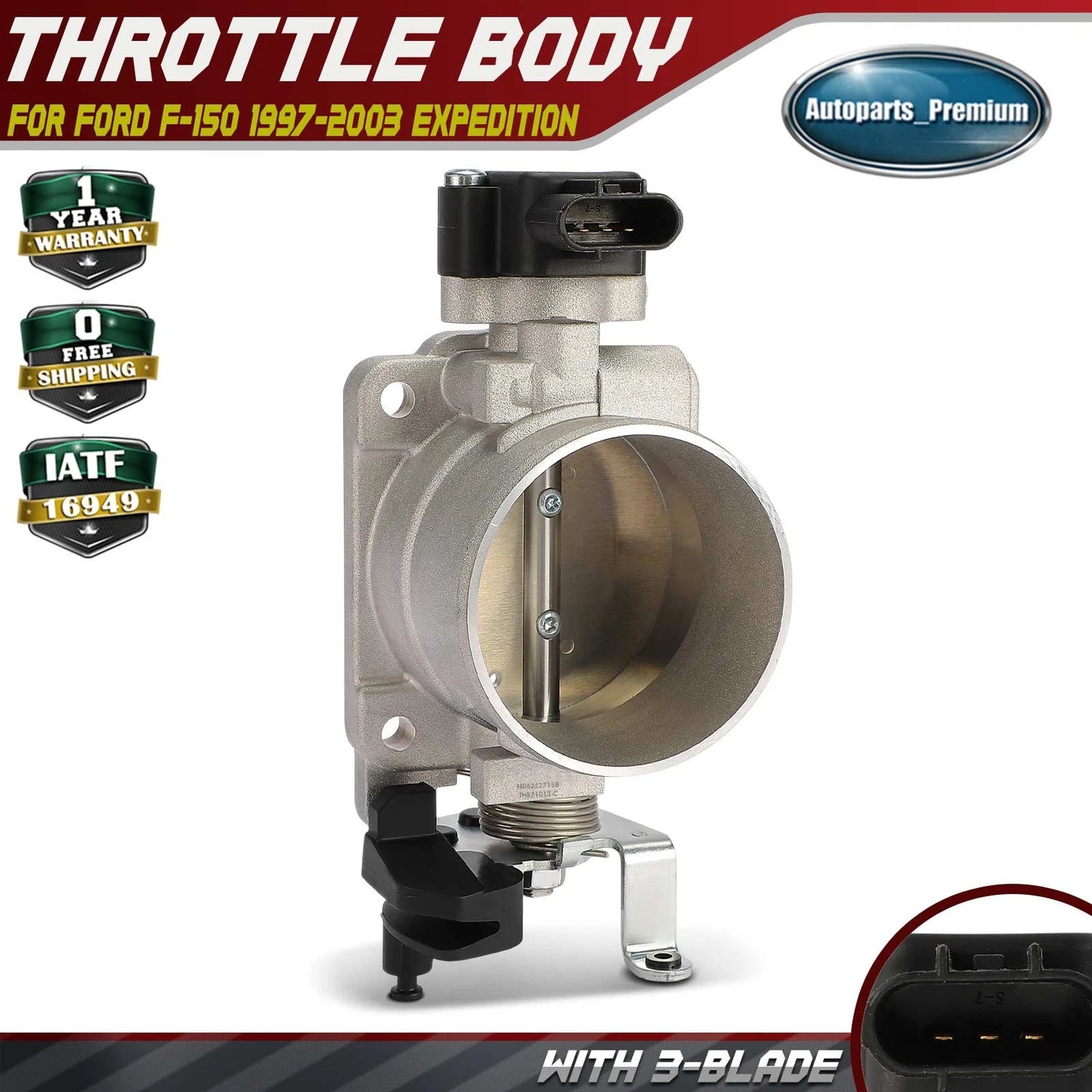 Throttle Body 3L1Z9E926AA Fits 1997-2003 Ford F150 1997-1999 F250 4.6L 5.4L New