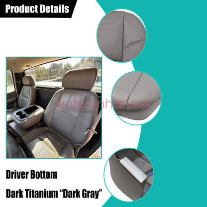 For 2007-2014 Chevy Silverado 2500 3500HD Driver Bottom&Foam Seat Cover Dk Gray