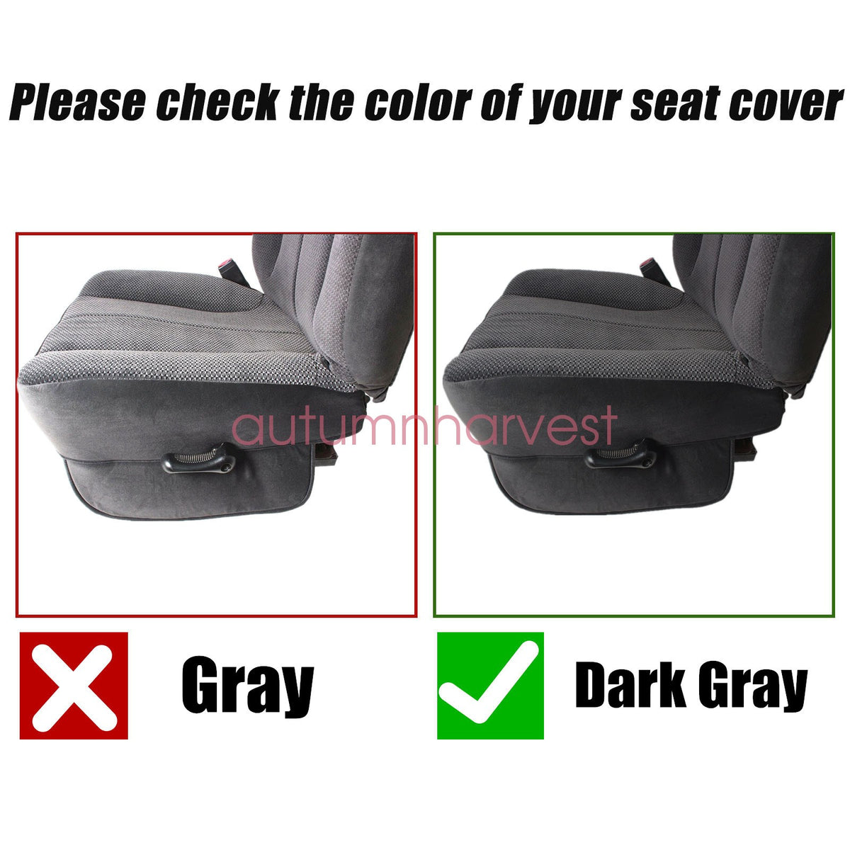 Fits 03-05 Dodge Ram 1500 2500 3500 Driver Bottom & Top Cloth Seat Cover Gray