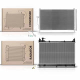 For Nissan Murano 15-19 3.5L Auto Trans.Engine Coolant Radiator & AC Condenser