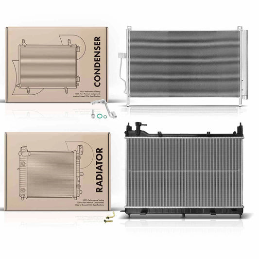 For Nissan Murano 15-19 3.5L Auto Trans.Engine Coolant Radiator & AC Condenser