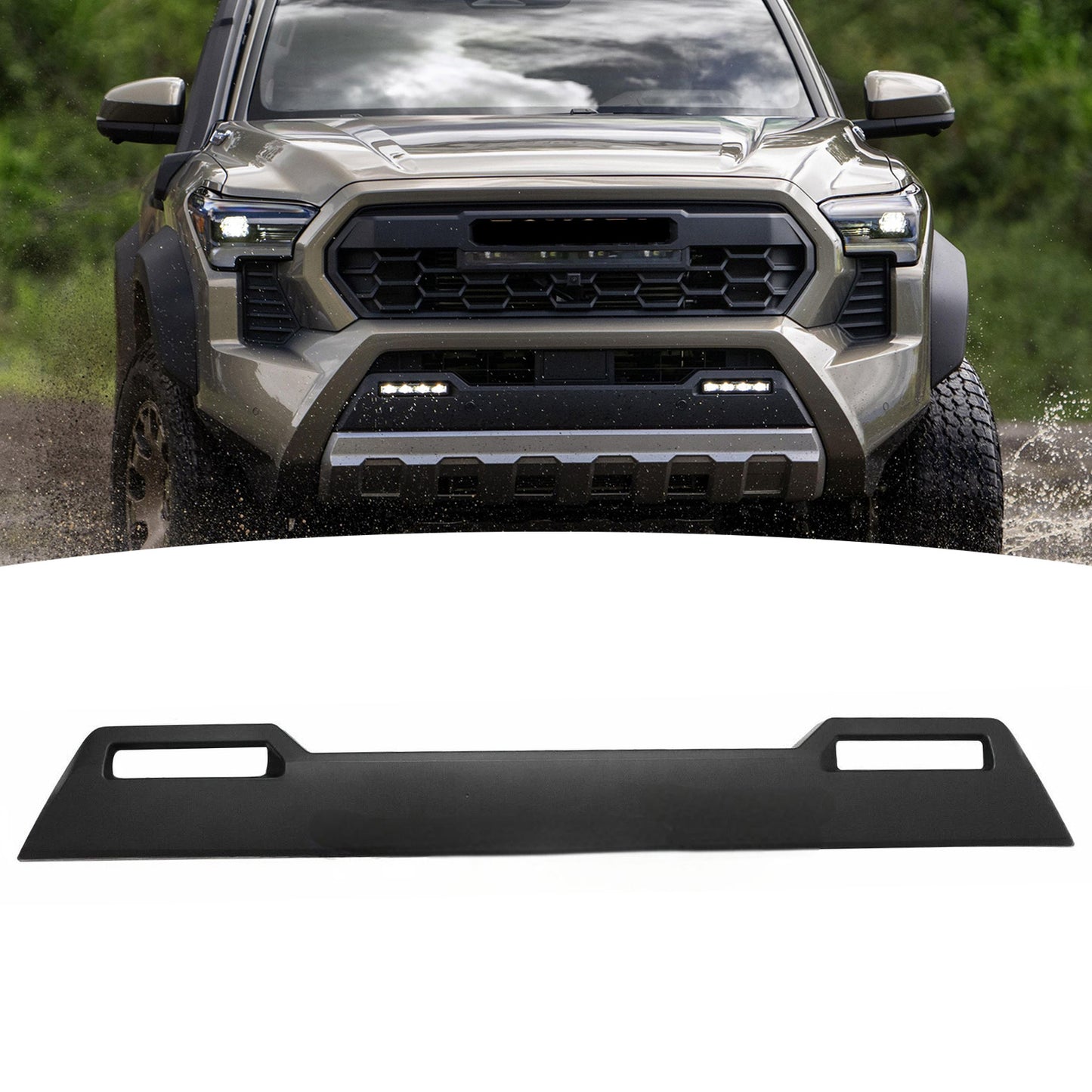 For 2024-25 Toyota Tacoma Front Bumper Extension Panel Texture Black 53931-Ak010