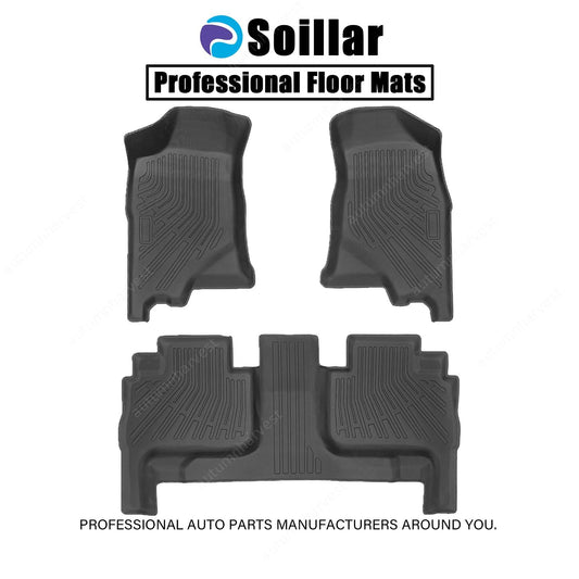 TPE All-Weather Floor Mats Liner Black For 2004-2012 Chevrolet Colorado Crew Cab