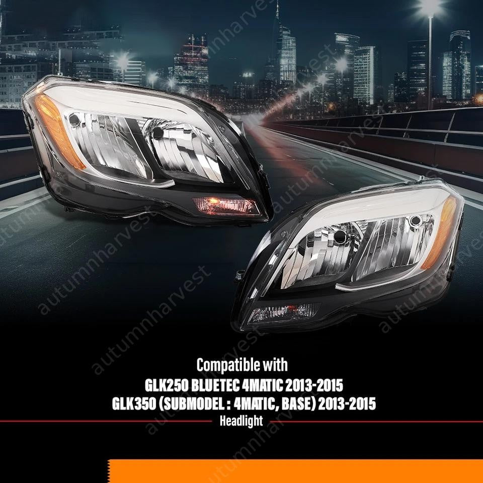Left and Right Side Headlight Set For 13-15 Mercedes Benz GLK250 GLK350 w/o Bulb