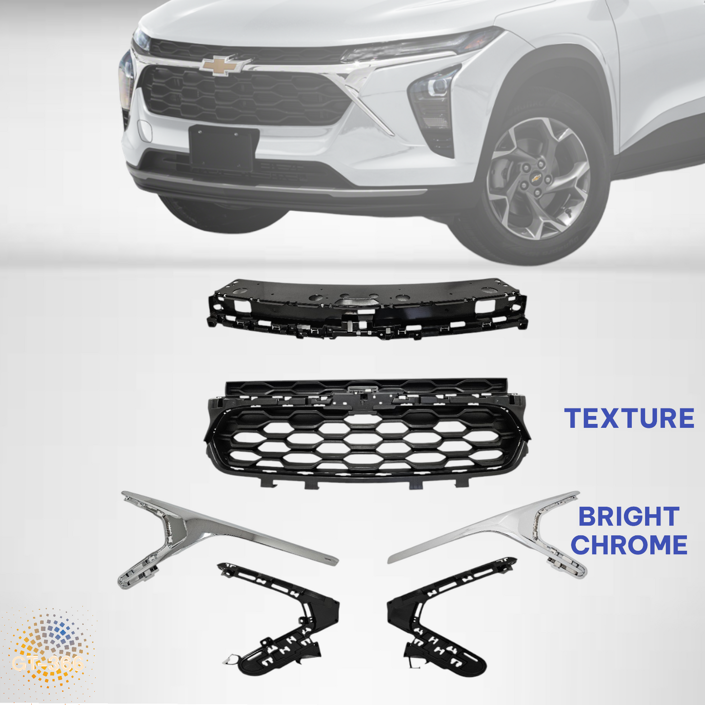For 2024-2026 Chevrolet Trax LS LT Front Bumper Grille Kit Chrome Trim 42862779