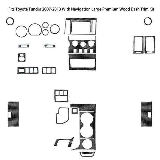 29Pcs For Toyota Tundra 2007-2013 Carbon Fiber Interior Full Kit Cover Trim