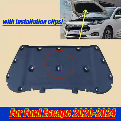 Car Hood Engine Insulation Sound Cotton Black For Ford Escape 2020-2024