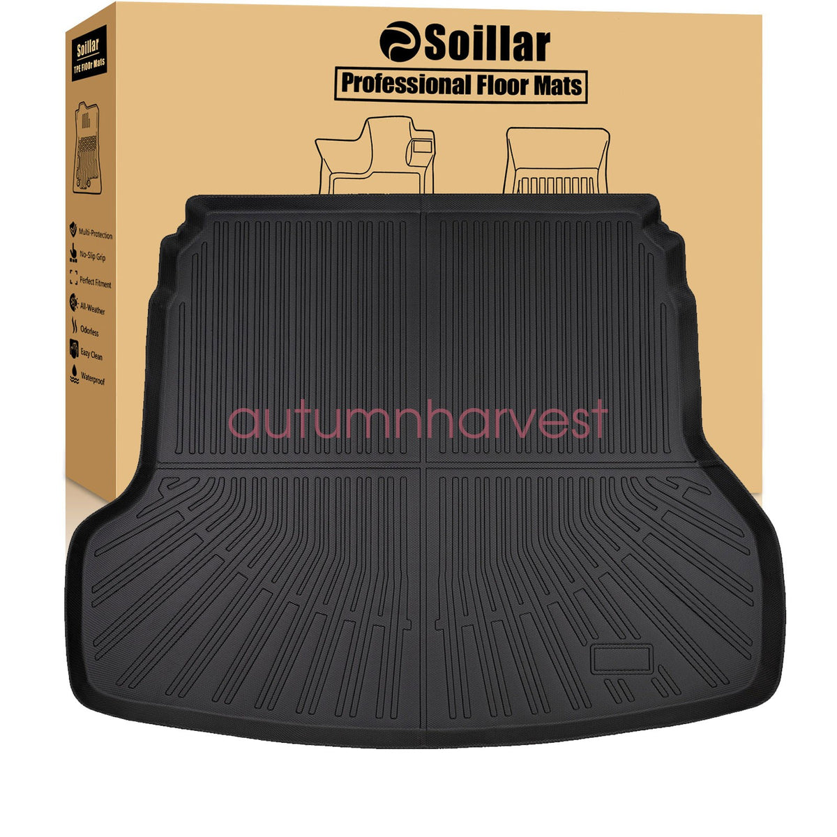 TPE Rear Cargo Trunk Liner Cover Floor Mat For 2019-2024 Kia Forte Waterproof