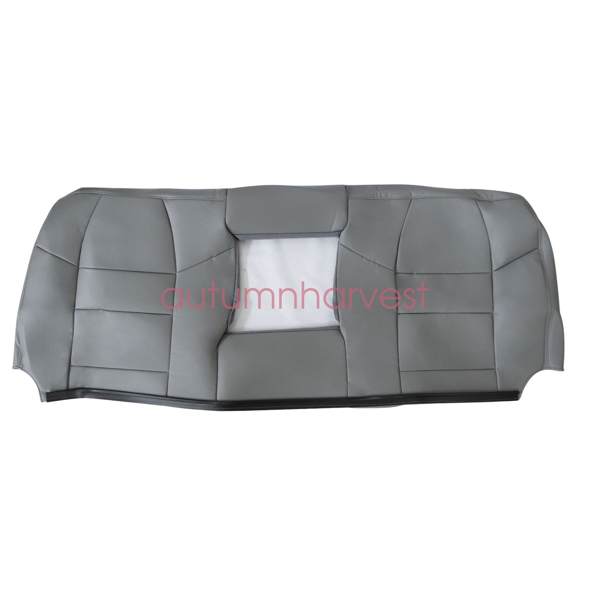 For 2002-2007 Ford F250 F350 XLT Rear Bench Bottom & Top Leather Seat Cover Gray