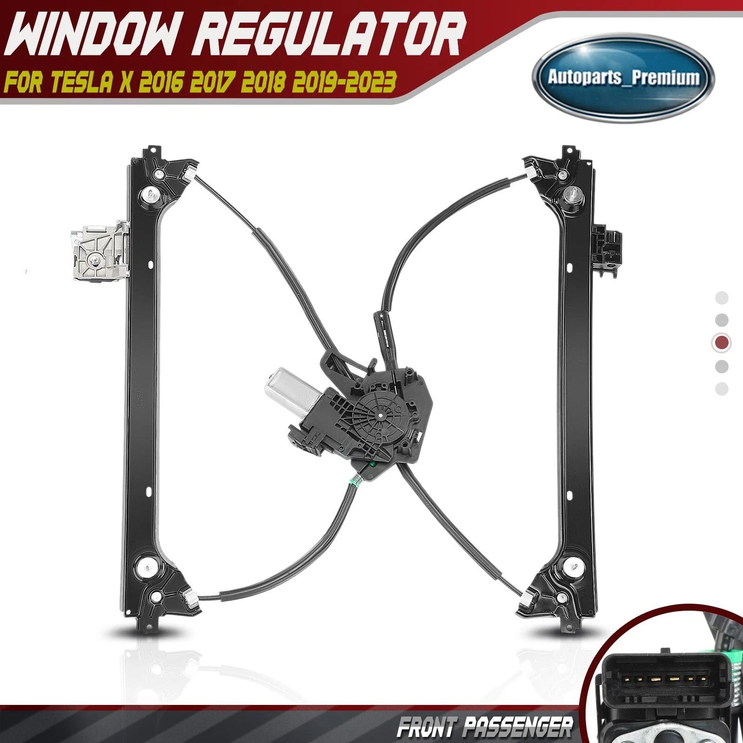 For Tesla Model X 2016-2024 Front Passenger Power Window Regulator with Motor
