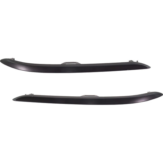 For Honda Pilot 2019-2022 Front Bumper Molding Trims Left Right Side Gloss Black