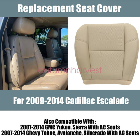 For 2007-2013 GMC Yukon Denali XL Driver & Passenger Leather AC Seat Cover Tan