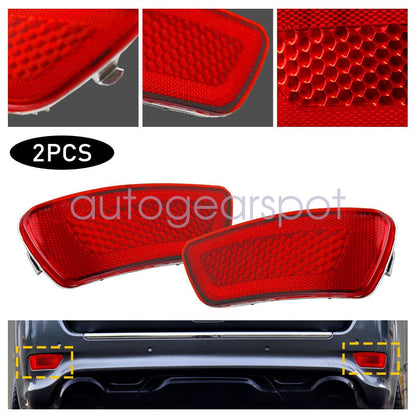 Pair Rear Bumper Reflector Light For Jeep Grand Cherokee Compass Dodge Journey