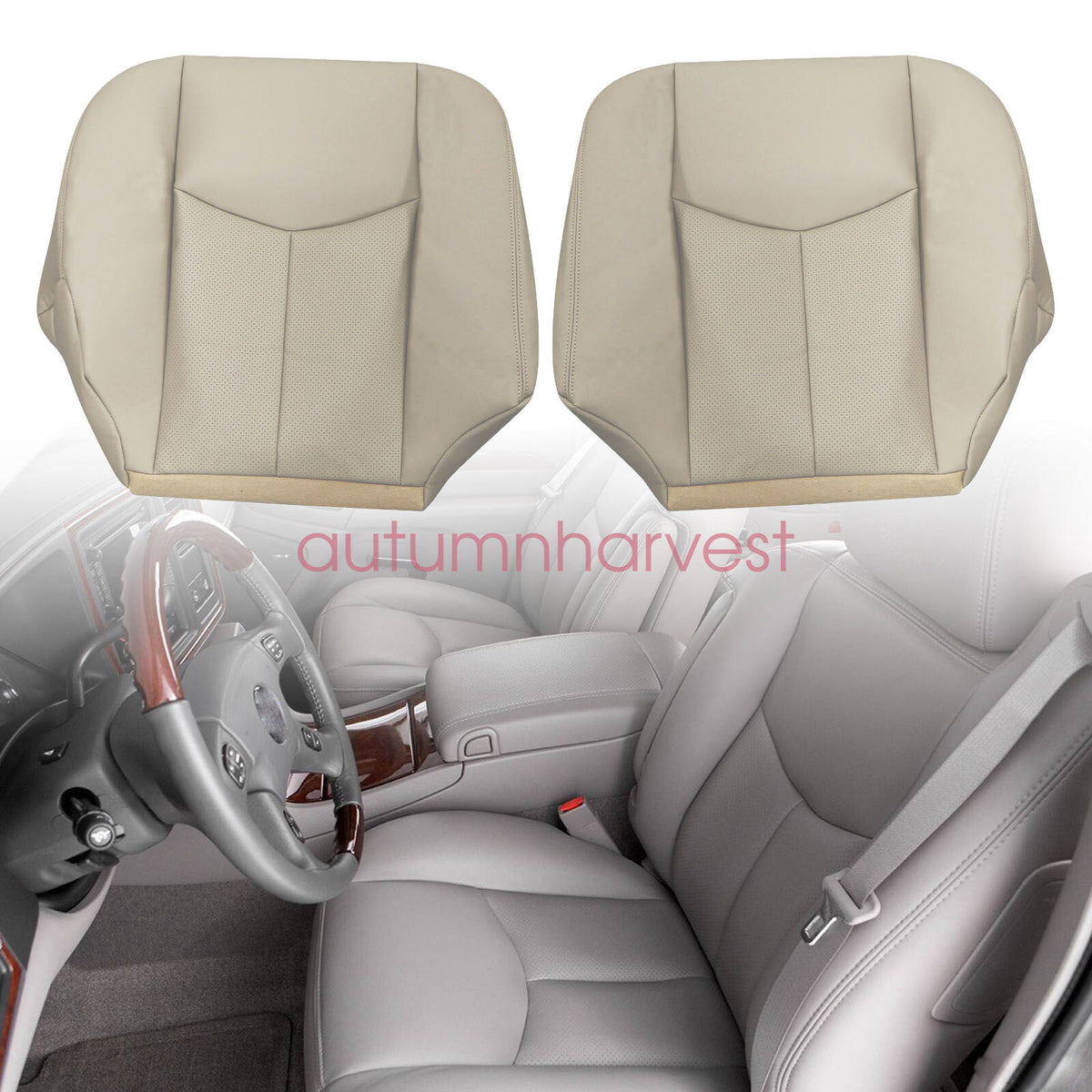Fits 2003 2004 2005 2006 Cadillac Escalade Driver & Passenger Bottom Seat Cover