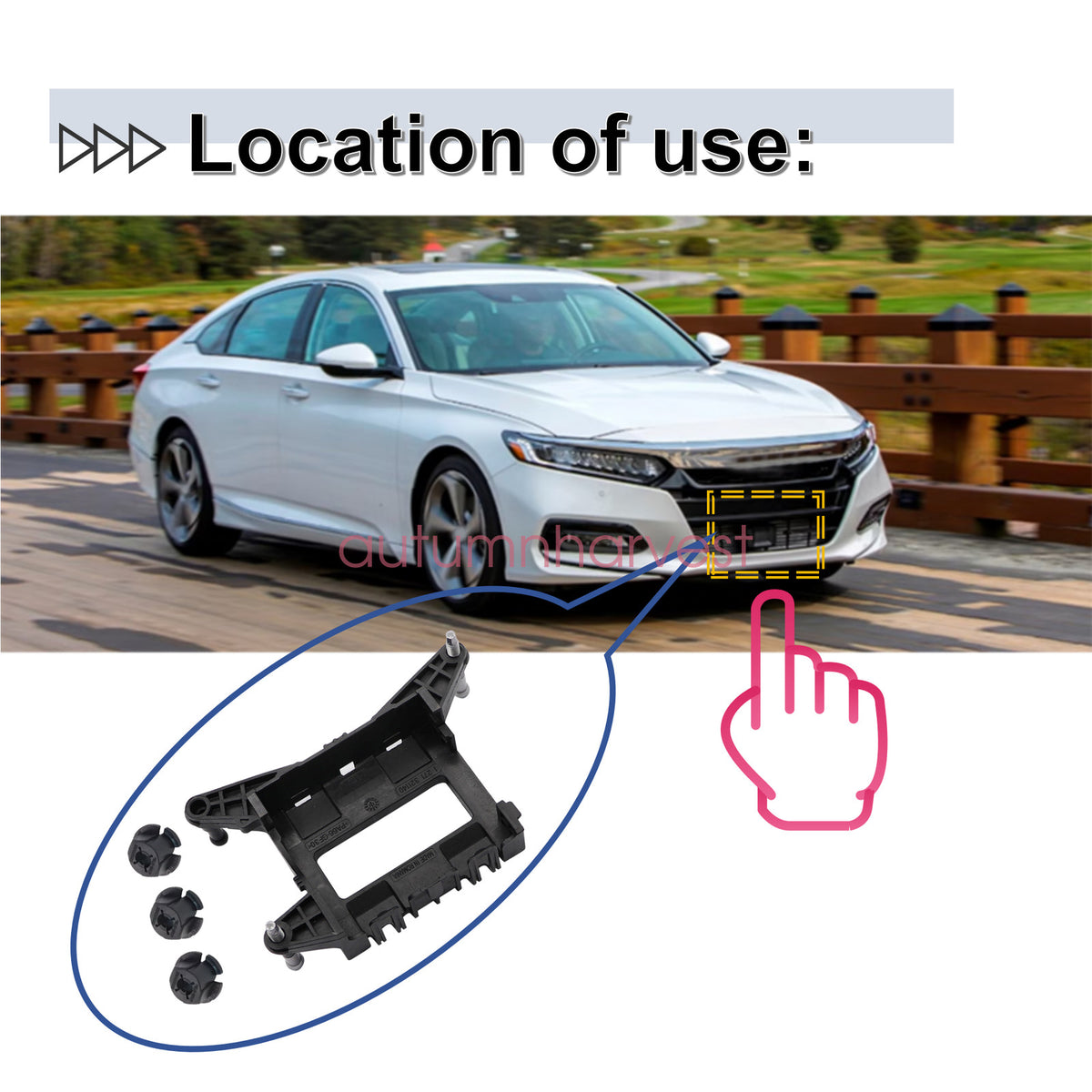 Radar Cruise Sensor Control Body Bracket & Clips Fits For Honda Accord 2018-22