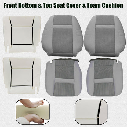 For 2006-2010 Dodge Ram 1500 2500 3500 Front Seat Cover Gray & Foam Cushion