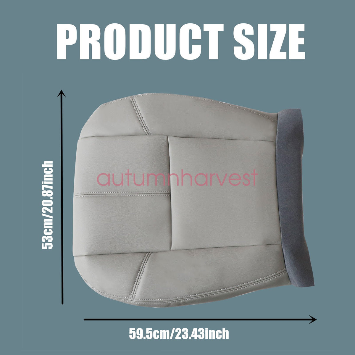 Fits 2007-2014 Chevy Silverado Driver & Passenger Bottom & Top Seat Cover Gray