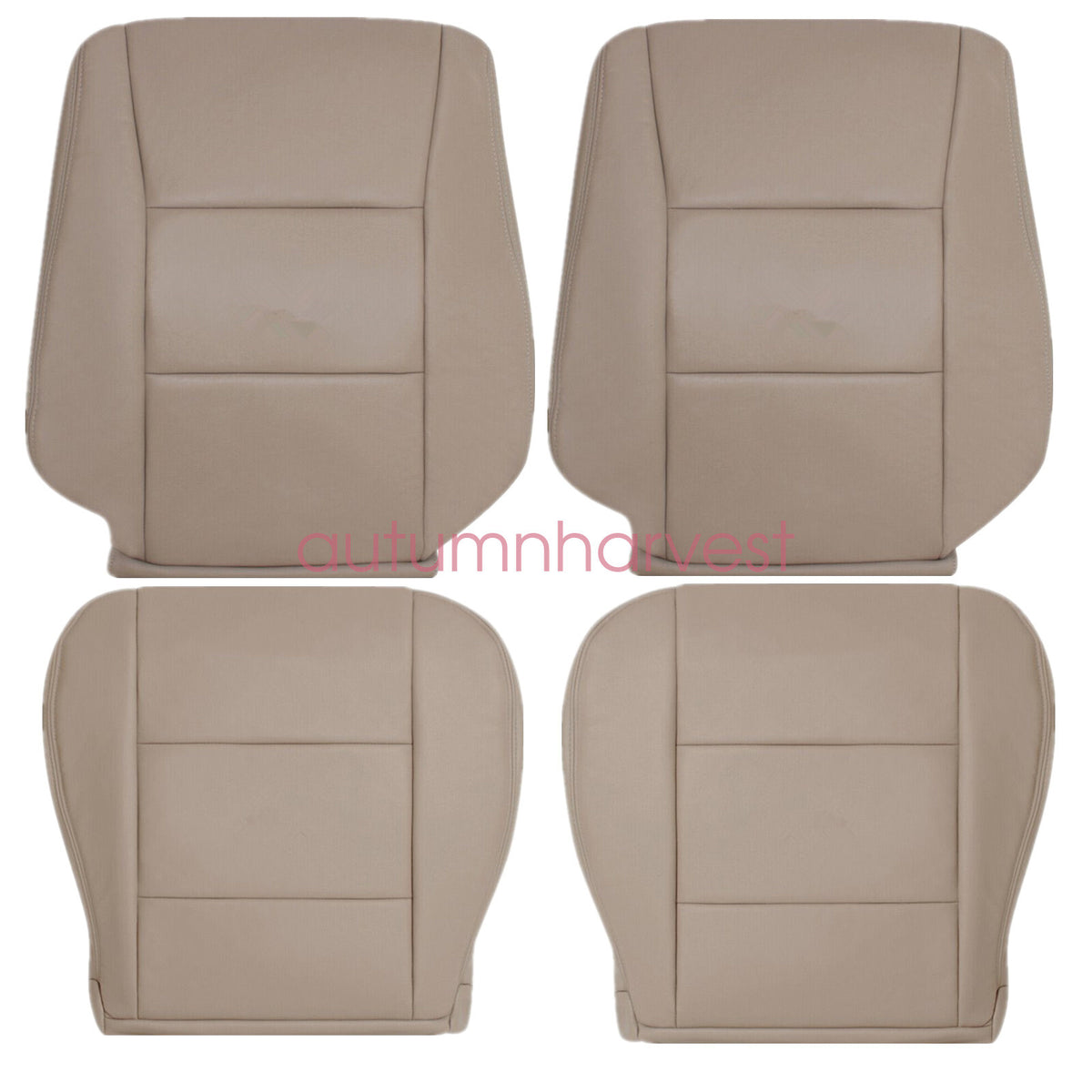 For 1998-2007 Toyota Land Cruiser Front Bottom & Back Leather Seat Cover Tan