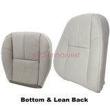 For 2007-2014 Silverado Sierra Yukon Leather Bottom-Back Top Seat Cover Gray 833