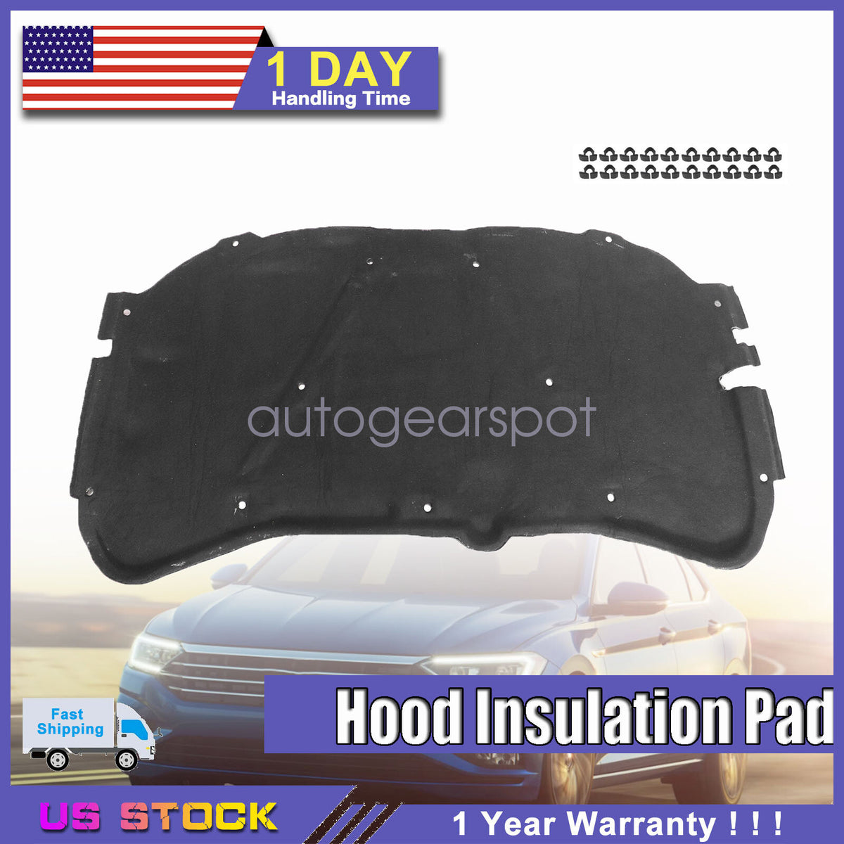 Fits For 1999-2005 Volkswagen Jetta Hood Insulation Pad 2002 2000 2003 2004
