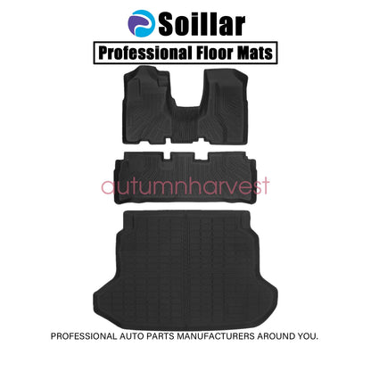 TPE Floor Mats & Trunk Cargo Liner 3D Black For 2002-2006 Honda CR-V All Weather