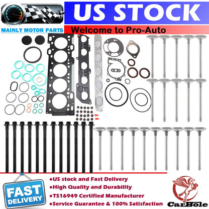 Cylinder Head Gasket Set W/ Bolts Valves For Volvo C30 C70 S40 S60 V50 V60 2.5L