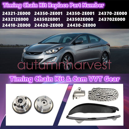 Engine Timing Chain Kit Camshaft Phaser For Hyundai/Kia 1.8L / 2.0L Elantra Soul